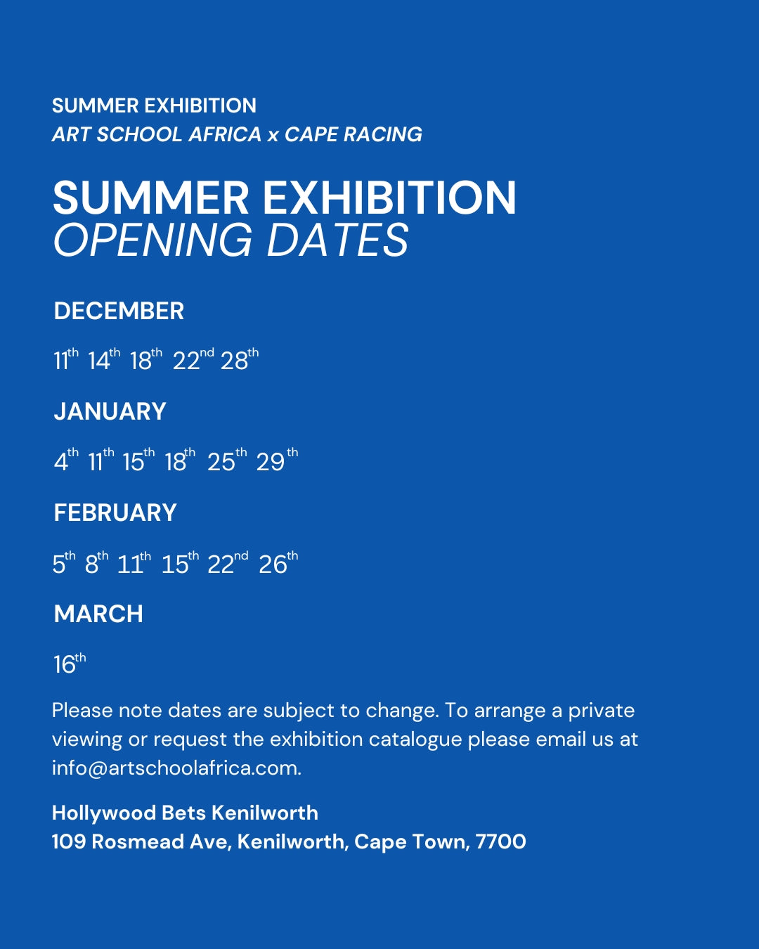 Summer Exhibition x Cape Racing